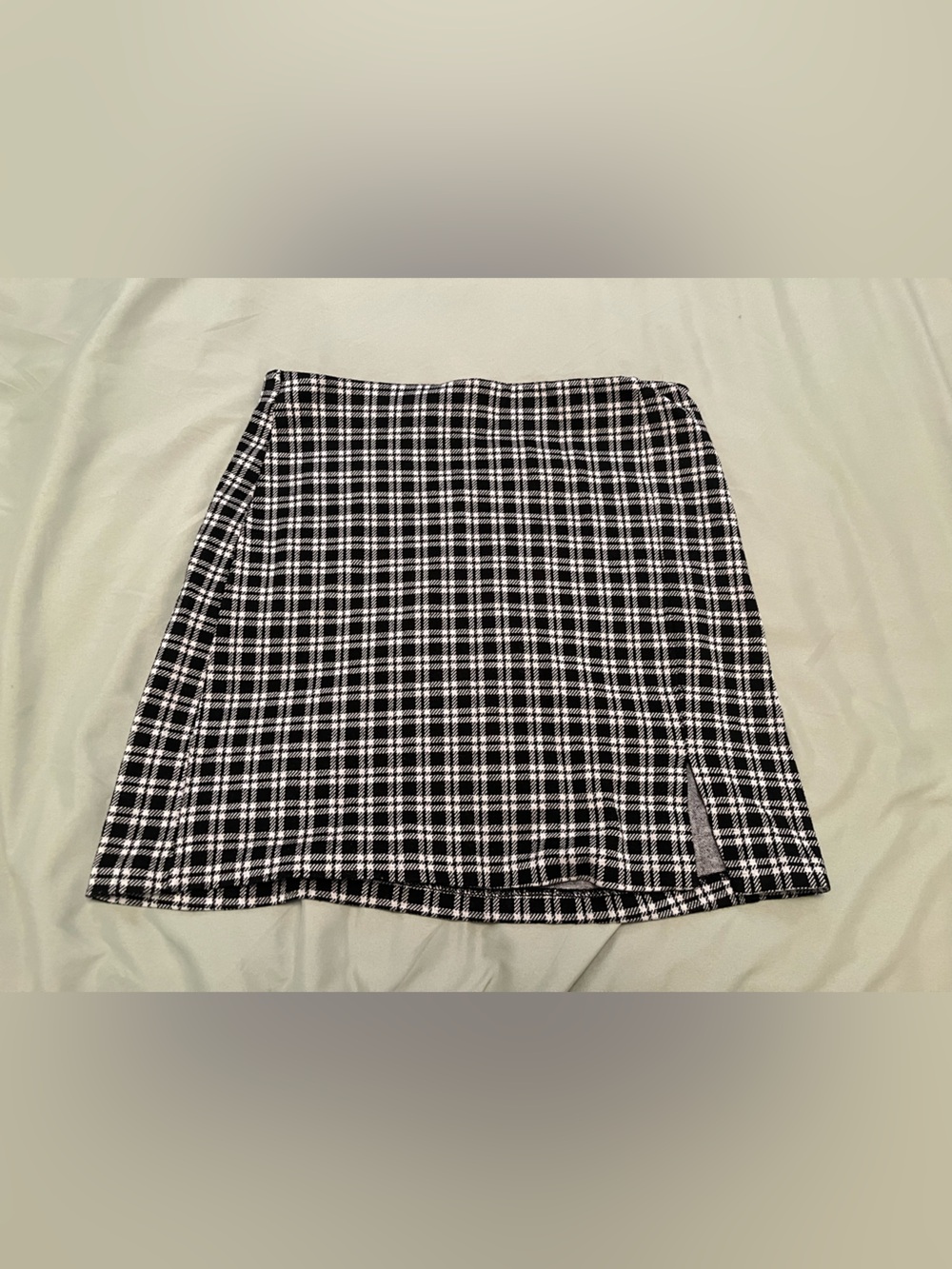 H&M Black and White Plaid Mini Skirt